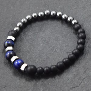 Bracelet Agate & Hématite & œil de chat