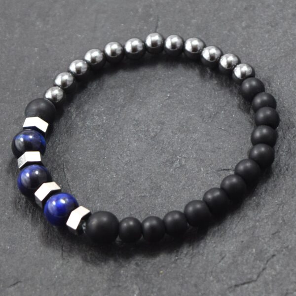Bracelet Agate & Hématite & œil de chat