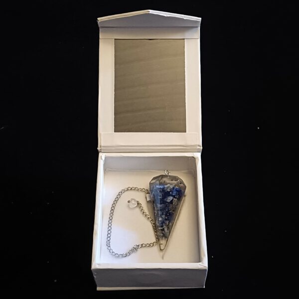 Pendule polygonal Orgonite et Lapis Lazuli