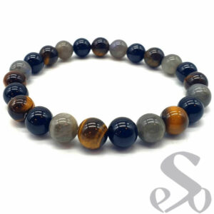 Bracelet Labradorite Tourmaline et œil de tigre
