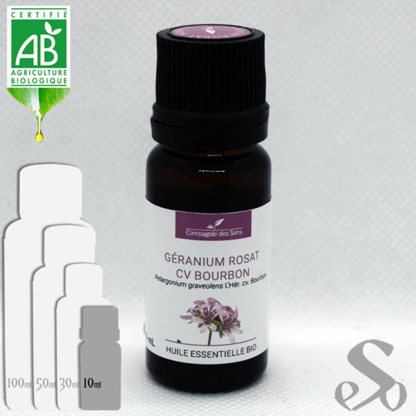 Huile essentielle des Géranium Rosat cv Bourbon Bio 10ml