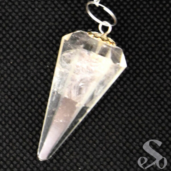 Pendule Polygonal Crystal de roche à inclusions – Image 2