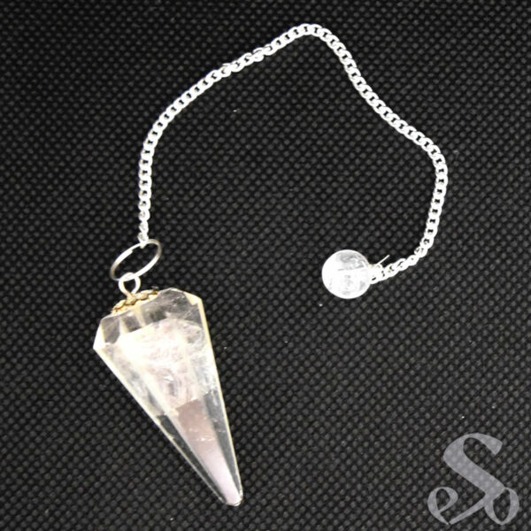 Pendule Polygonal Crystal de roche à inclusions