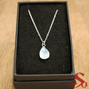 Collier goutte facettée argent