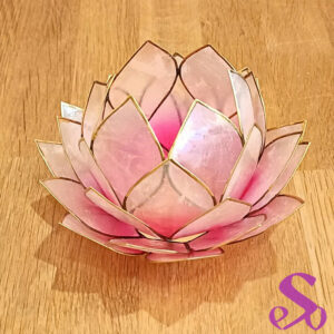 Photophore Lotus en Capiz naturel