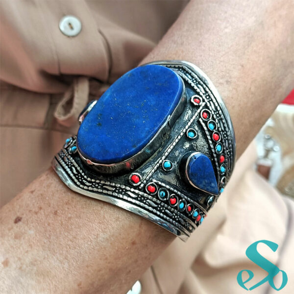 Bracelet argent & pierres du Rajasthan