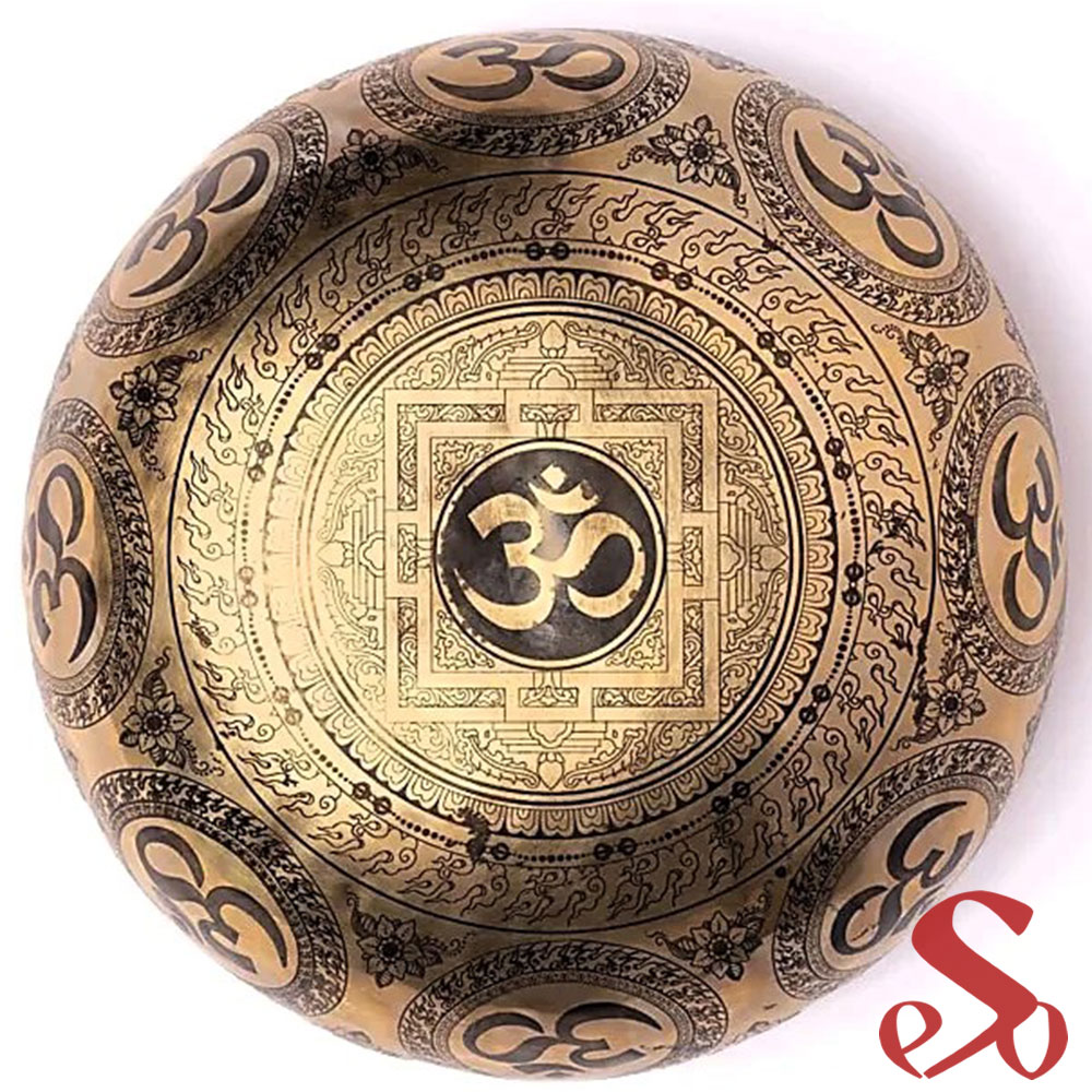 Bol chantant gravé au laser Chakra Fleur de Vie 23cm – Image 2
